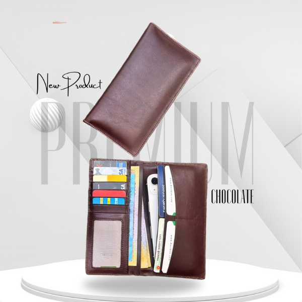 Best Selling Leather Long Wallet (Chocolate)